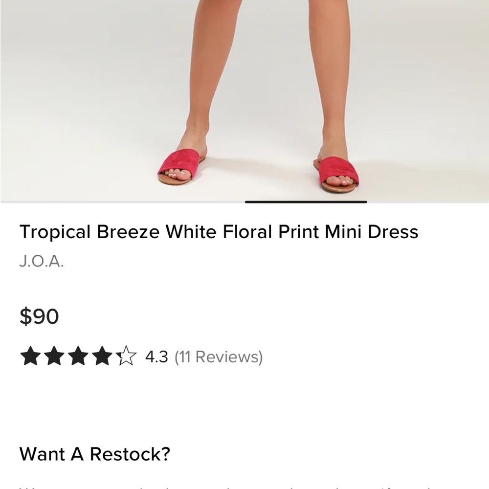 J.O.A. Tropical Breeze White Floral Print Mini Dress, Size Medium - Picture 8 of 8